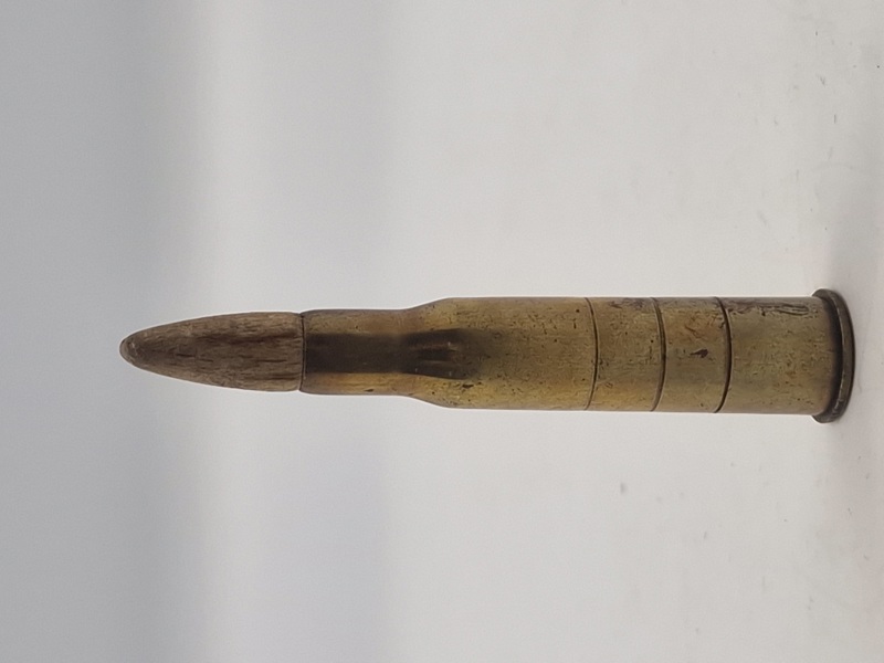 Original 8X58RD eksercerpatron for gevær 89. Stemplet 1938 og Hærens Arsenal 