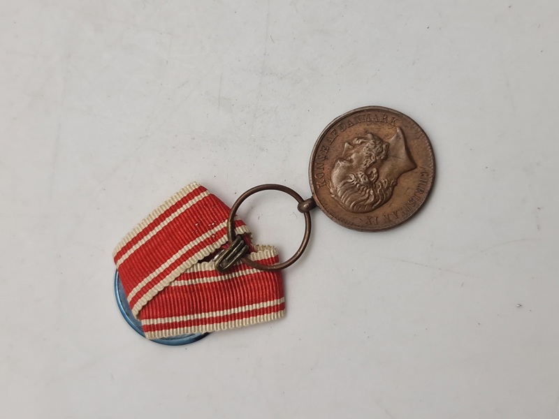 Original miniature krigsdeltager medalje (1864) 
