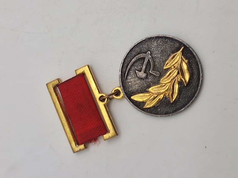 Sovjetisk medalje for fremragende præstationer i arbejde, potentielt Arbejdets Røde Fanemedaillon. 