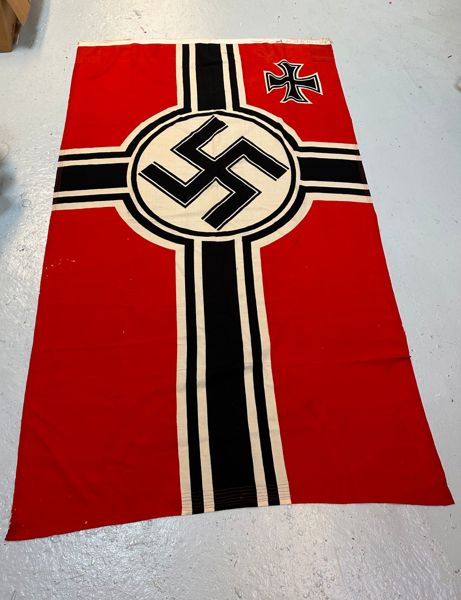 Originalt stort Kriegsmarine flag WW2 