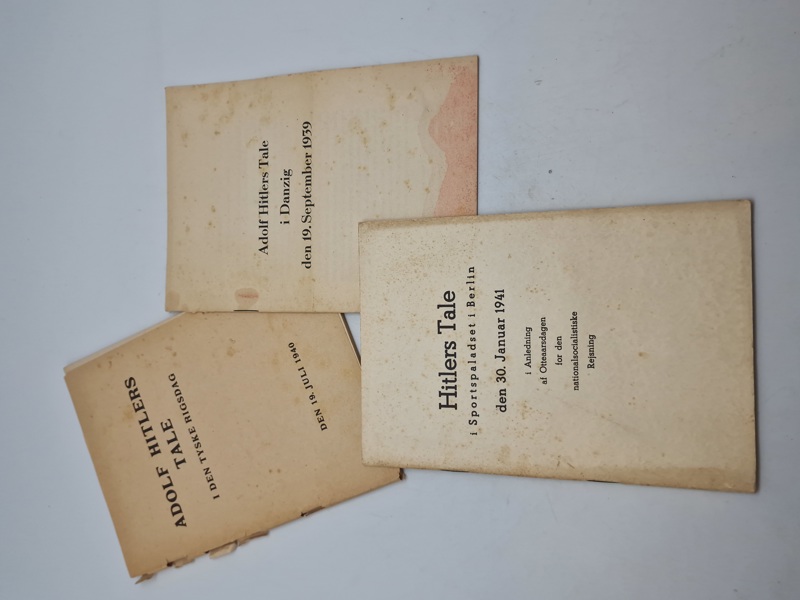 Samling originale tyske ww2 taler på dansk