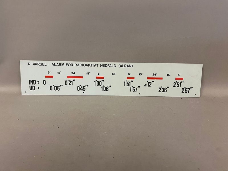Skilt med radioaktive målinger CF 