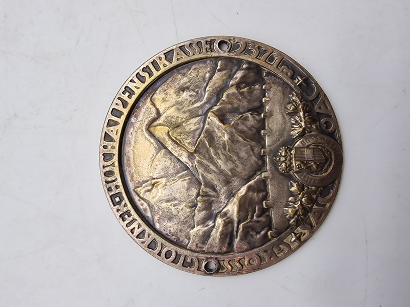 Original Bronze Dashboard Badge of the Salzburger Automobile Club Circa 1935 Germany