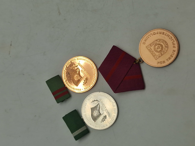 Medal 15 Years Volunteer to Protect the State Border of the GDR (2), & Medal for Faithful Service in the National People's Army