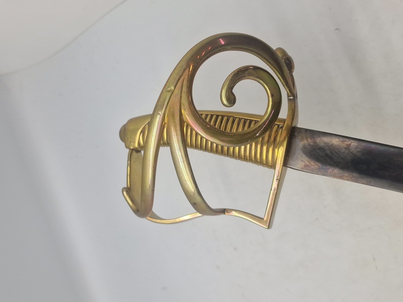 Original dansk Hautboistsabel Model 1831, stemplet: Slesvigske Jæger Corps 2. Kompagni nr. 6