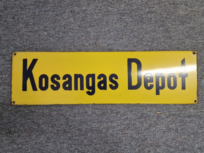 Originalt Dansk emaljeskilt Kosangas Depot 
