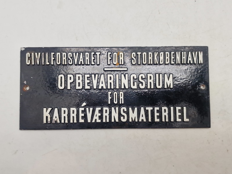 Originalt skilt fra Civilforsvaret 
