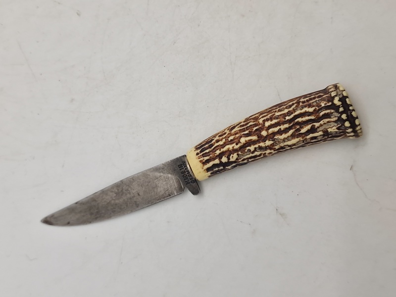 Miniature jagtkniv med greb af ben 