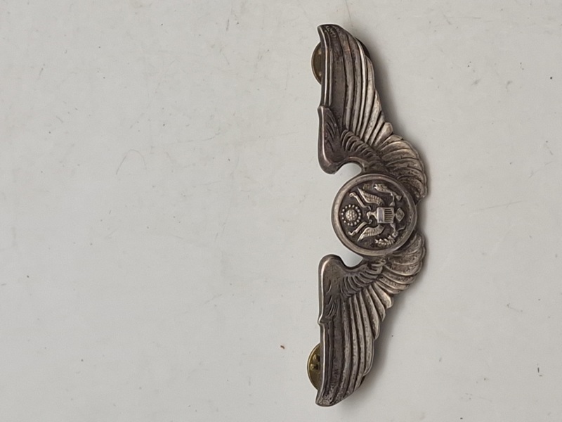 Original United States WW2 . An Army Air Force (Usaaf) Enlisted Man's Aircrew Badge - sterlingsølv 