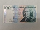 Original svensk 100 krone seddel (Ucirkuleret
