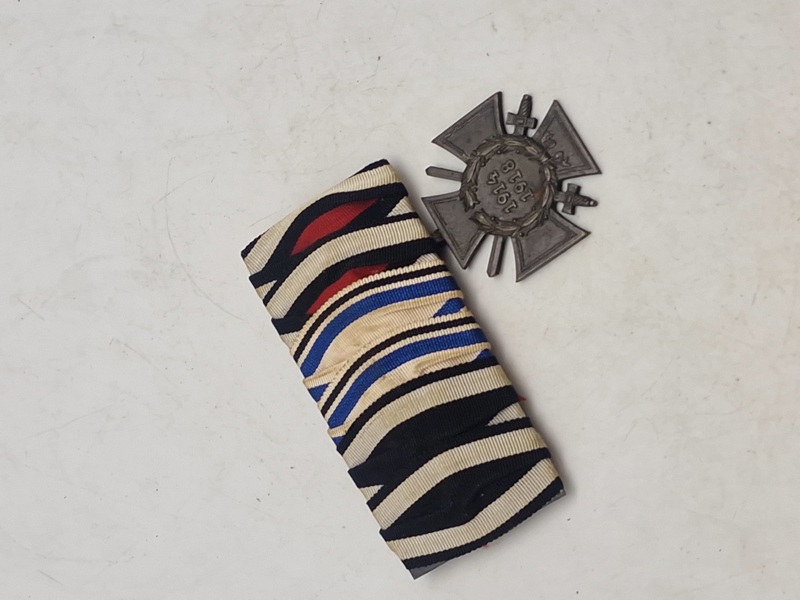 Original tysk ww1 bandspange med ehrenkreuz für frontkämpfer