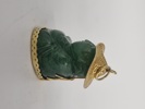 Original 14 karat guld og jade buddha 