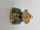 Original 14 karat guld og jade buddha 