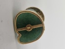 Original 14 karat guld og jade buddha 