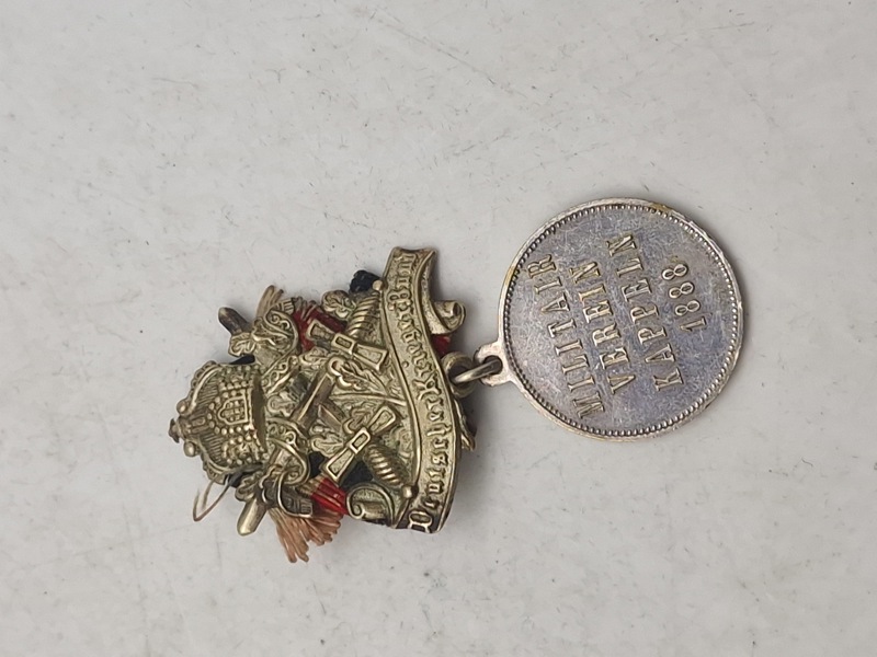 Original tysk Militair Verein Kappeln" fra 1888 medalje 