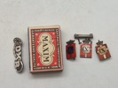 Lot kongemærker, Georg Jensen, sterlingsølv og emalje og ww2 DKB mærke af sølv 