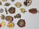 Lot pins og regiments mærker 