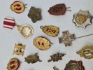 Lot pins og regiments mærker 