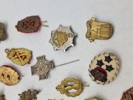Lot pins og regiments mærker 