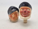 Originale håndmalede porcelæns figur hoveder