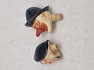Originale håndmalede porcelæns figur hoveder