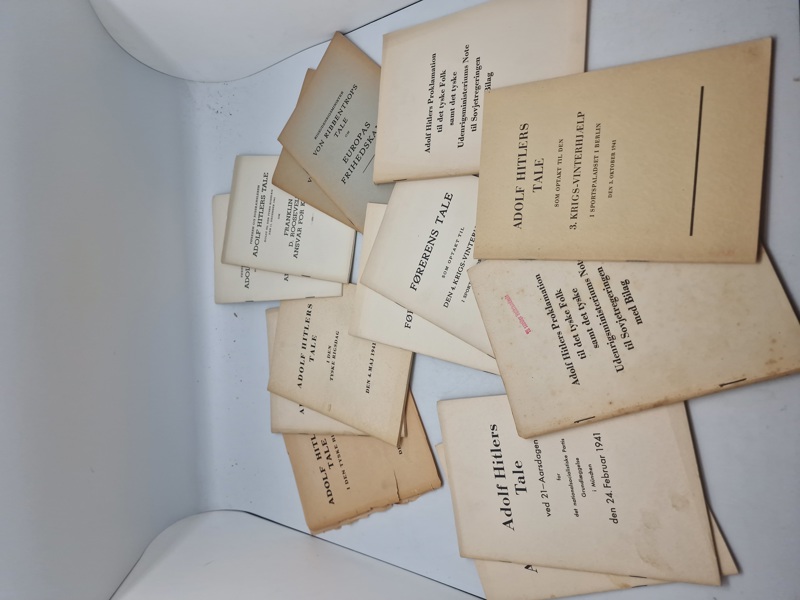 Stor samling originale tyske ww2 taler på dansk 