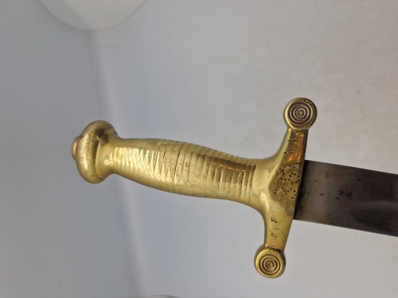 Originalt sidevåben for fodfolk M/1854 med skiftet klinge brugt ved frivillige korps 