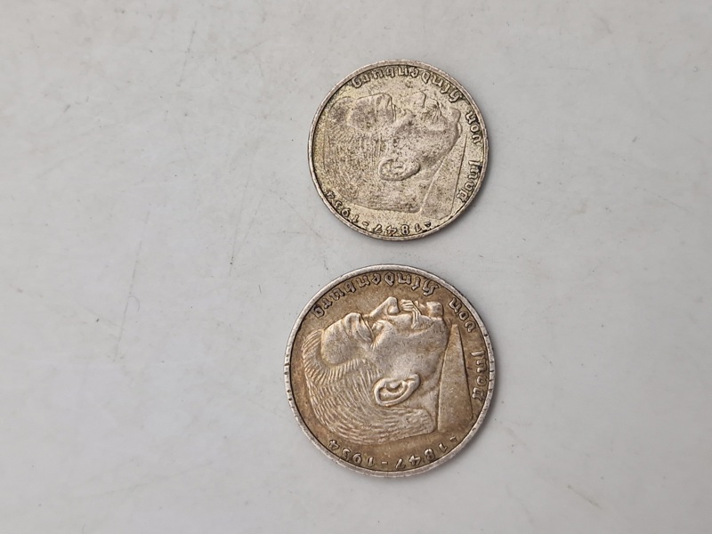 Originale tyske Reichmark mønter af sølv 