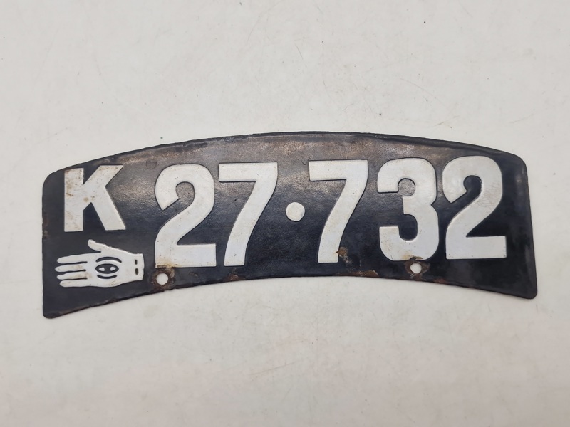 Original dansk emalje nummerplade MC