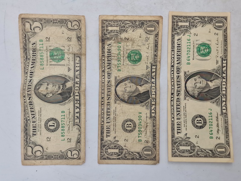 Samling originale dollar sedler