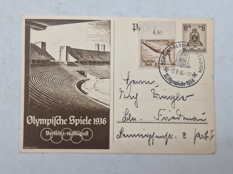 Originalt olympiaden 1936 postkort