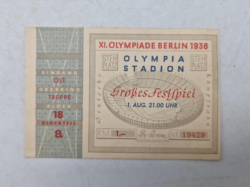 Original Olympiaden 1936 billet 