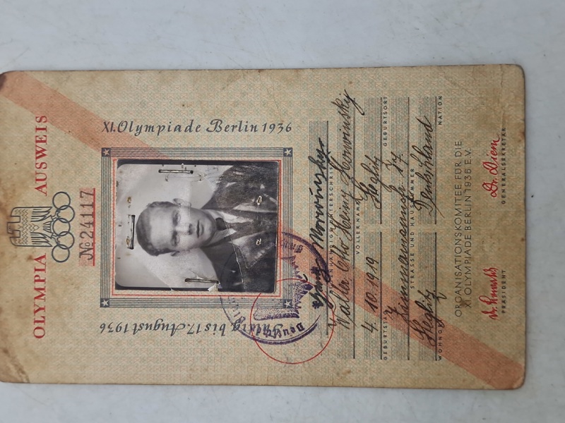 Originalt Tysk Olympiade 1936 ID 
