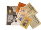 Lot originale blade og aviser, plakat genoptryk 