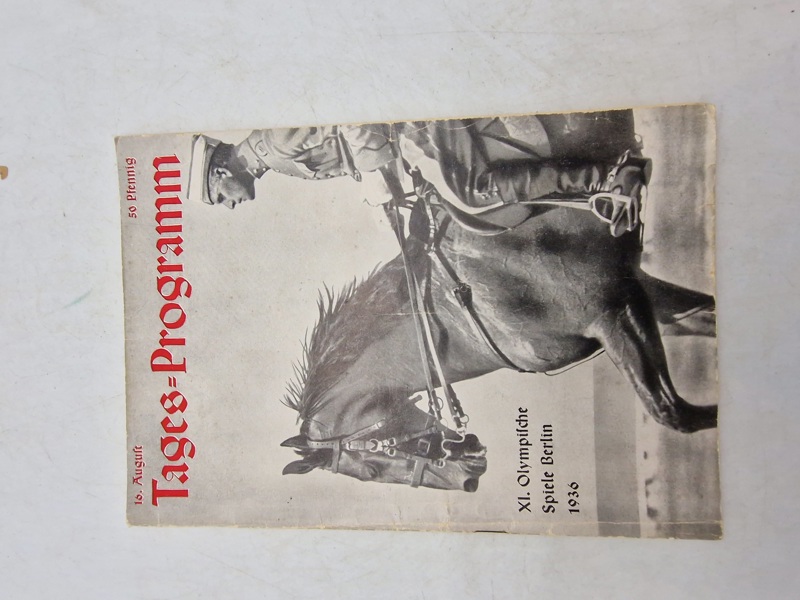 Originalt Olympiaden 1936 Program med Dansk officer
