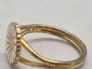 Marguerit ring i forgyldt 925 sterling sølv og emalje, stemplet BH af Bernhard Hertz.