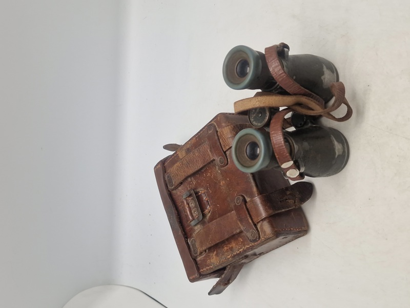 Original German Ww1 Military Binoculars Feldglas 08 With Case