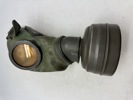 Original Komplet Tysk gasmaske, masken med grøn maling 