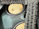 Original Komplet Tysk gasmaske, masken med grøn maling 