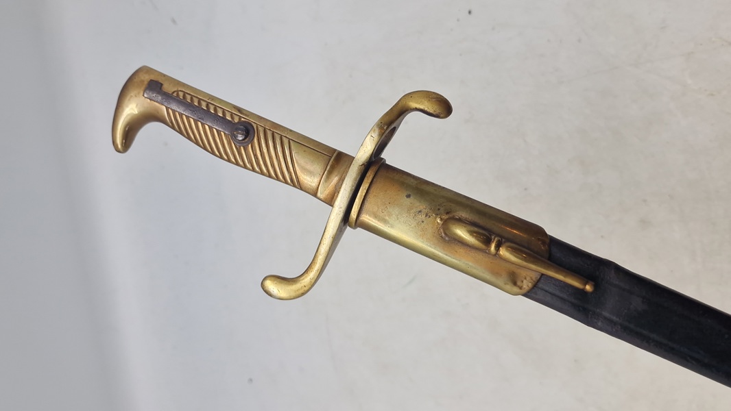 Original German M-1871 Mauser Parade Dress Bayonet with Scabbard 
