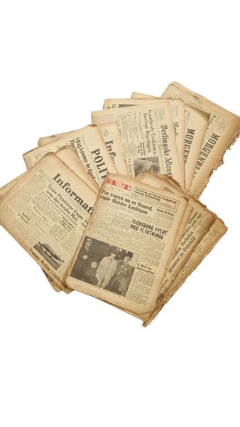 Stor samling originale ww2 aviser