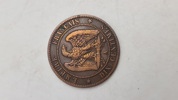 fransk 10 Centimes-mønt fra Napoleon III's regeringstid, præget mellem 1852 og 1857