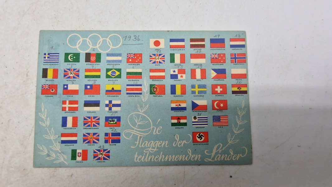 Originalt tysk postkort, olympiaden 1936