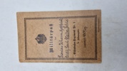 Originalt tysk Militärpas (Eisenbahn-Regiment Nr. 1.
1. Kompagnie.)