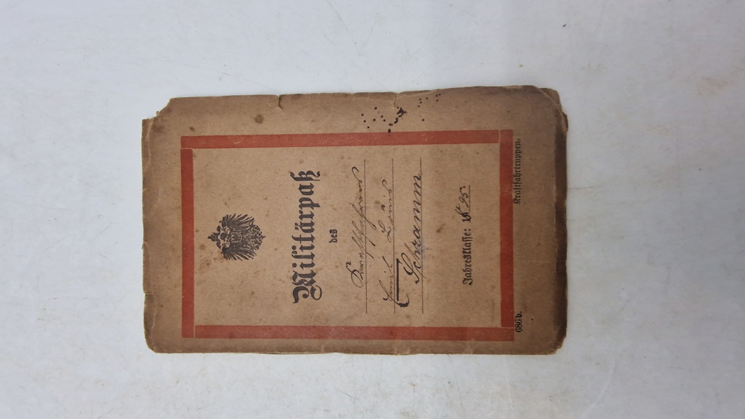 Originalt tysk Militärpaß ww1 ( Kraftfahrers Pehramm chramm)