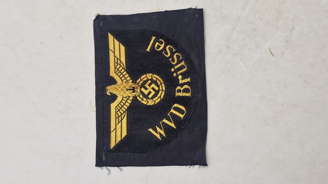 Originalt WVD Brüssel Sleeve Insignia" (Wehrmacht-Verkehrsdirektion Brüssel)