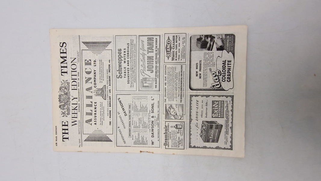 Originalt eks. af “Weekly Edition” 1944