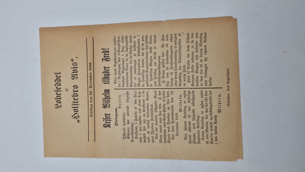 Original “spiseseddel” fra 1926 (Holstebro Avis) 