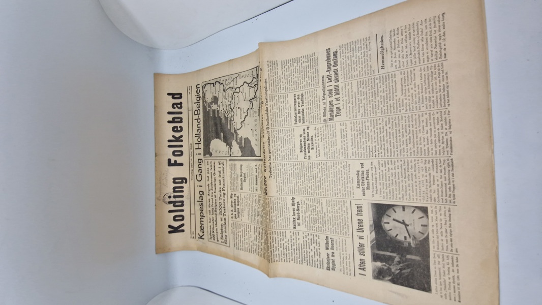 Originalt eks. af “Kolding Folkeblad” 1940