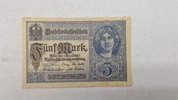 Original tysk 5 Mark fra 1917